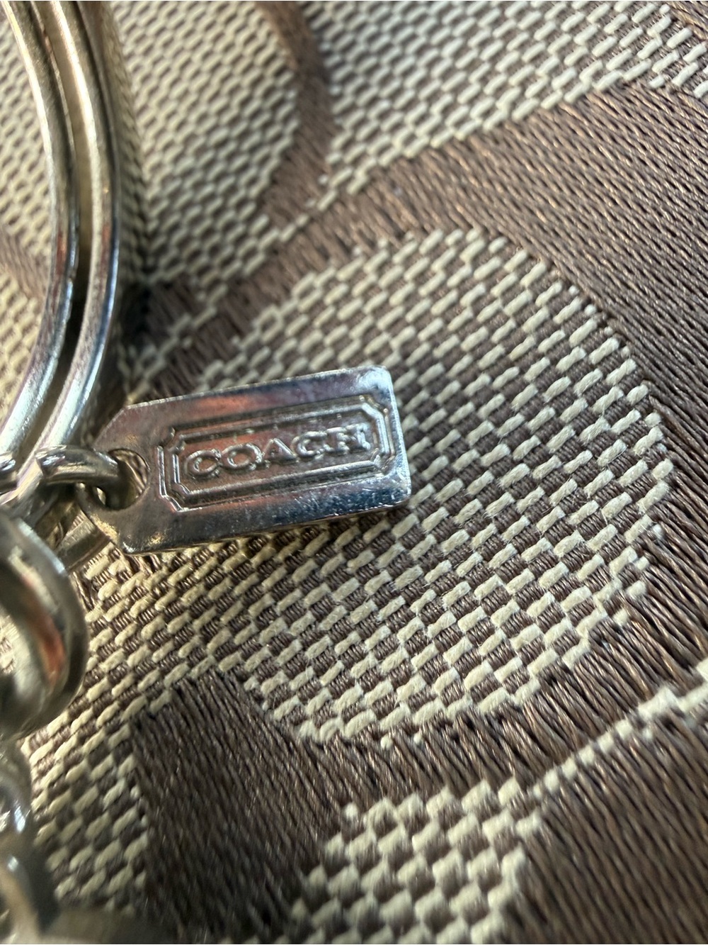 Coach Silver Crystal Letter Charm Keyring - Picture 3 of 3